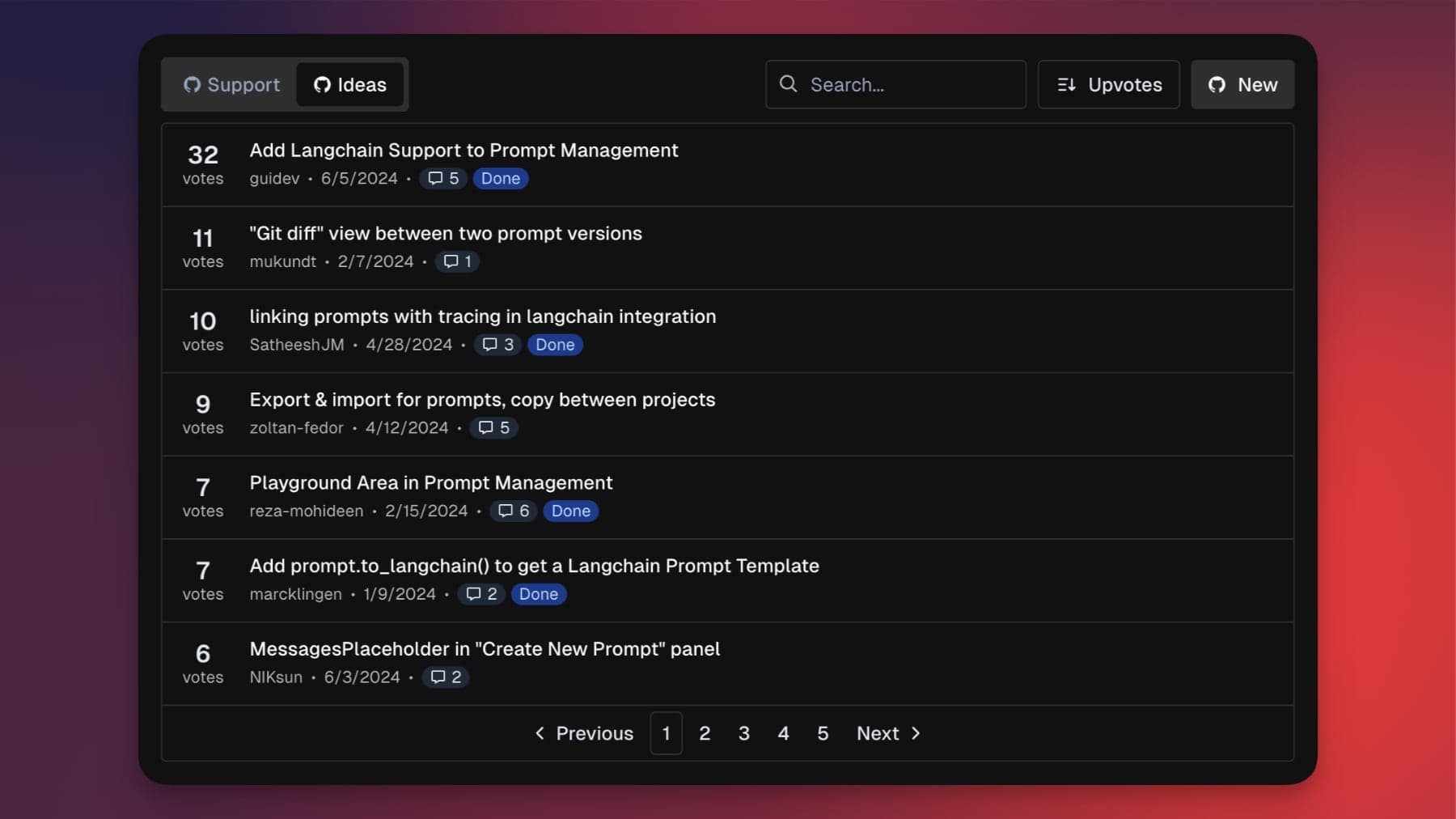 Documentation now integrates with GitHub Discussions (Support and Feature Requests)